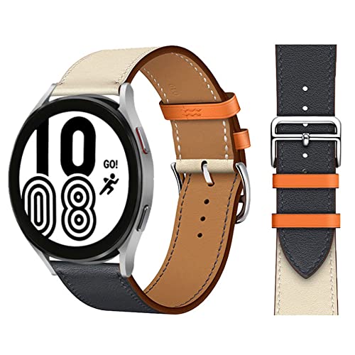 EMIOBAND 20 mm Lederarmband kompatibel mit Samsung Galaxy Watch 4 Classic 42mm 46mm/Galaxy 40mm 44mm, Ersatz 42mm/Galaxy Active 2/Galaxy 3 41mm von EMIOBAND