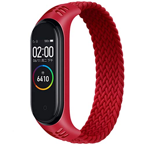 EMIOBAND Armband Kompatibel mit Xiaomi Mi Band 6 Mi Band 5 Geflochtenes Solo Loop Dehnbares Nylonband für Mi Band 4 Mi Band 7 von EMIOBAND