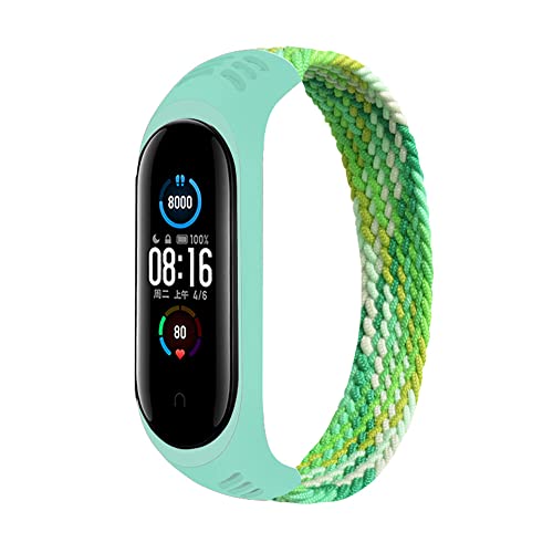 EMIOBAND Armband Kompatibel mit Xiaomi Mi Band 6 Mi Band 5 Geflochtenes Solo Loop Dehnbares Nylonband für Mi Band 4 Mi Band 7 von EMIOBAND