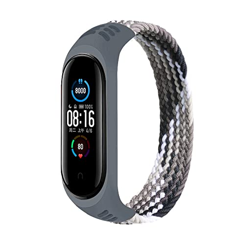 EMIOBAND Armband Kompatibel mit Xiaomi Mi Band 6 Mi Band 5 Geflochtenes Solo Loop Dehnbares Nylonband für Mi Band 4 Mi Band 7 von EMIOBAND