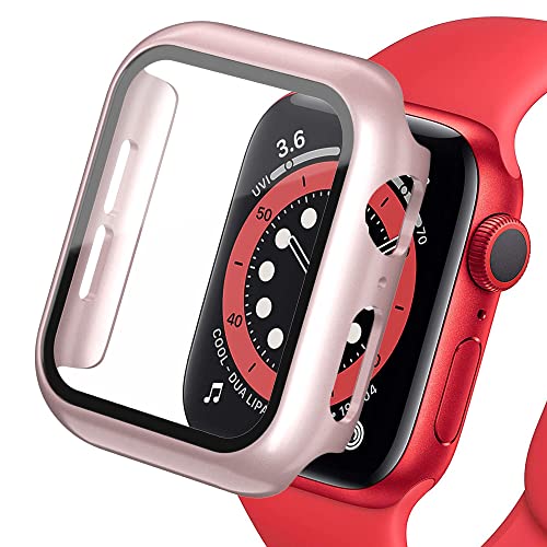 EMIOBAND Schutzhülle für Apple Watch Series 8 7, 45 mm, 41 mm, mit Displayschutzfolie aus Hartglas, für iWatch 8 7, Hartschale, vielseitig, hochauflösend, Kratzfest von EMIOBAND
