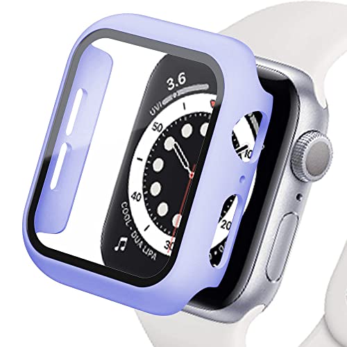 Schutzhülle für Apple Watch Series 8 7, 45 mm, 41 mm, mit Displayschutzfolie aus Hartglas, für iWatch 8 7, Hartschale, vielseitig, hochauflösend, Kratzfest von EMIOBAND