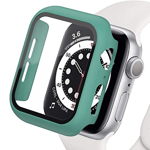 Schutzhülle für Apple Watch Series 8 7, 45 mm, 41 mm, mit Displayschutzfolie aus Hartglas, für iWatch 8 7, Hartschale, vielseitig, hochauflösend, Kratzfest von EMIOBAND