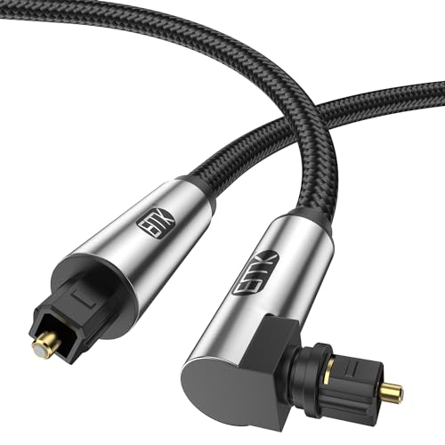 EMK 90 Grad Optisches Kabel,Optisches Audiokabel,Toslink Kabel,Lichtwellenleiterkabel für Heimkino,Fernseher,Soundbar,Spielkonsole,Blu-ray-Player,Lautsprecher,Projektor,Verstärker (26Ft/8Meter) von EMK
