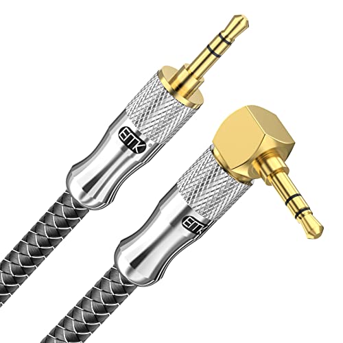 EMK Aux Kabel 3,5mm Audio Kabel Nylon Geflochtene Klinkenkabel 3,5 Für Kopfhörer, Smartphones, Lautsprecher, Heim/KFZ Stereoanlagen,Tablets,PCs,Mp3 Player Und Mehr (3,5mm TRS Rechtwinklig Silber, 1M) EMK Aux Kabel 3,5mm Audio Kabel Nylon Geflochtene Klinkenkabel 3,5 Für Kopfhörer, Smartphones, Lautsprecher, Heim/KFZ Stereoanlagen,Tablets,PCs,Mp3 Player Und Mehr (3,5mm TRS Rechtwinklig Silber, 1M) von EMK
