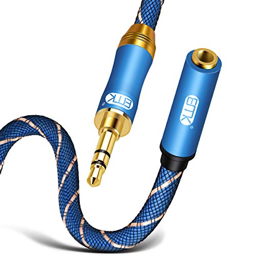 EMK Kopfhörer Verlängerungs Kabel 3,5 mm Stecker zu Buchse Stereo Audio Kabel Hi-Fi Sound AUX Kabel Adapter für Bluetooth Lautsprecher, Smartphone Tablet (0,5 m) von EMK