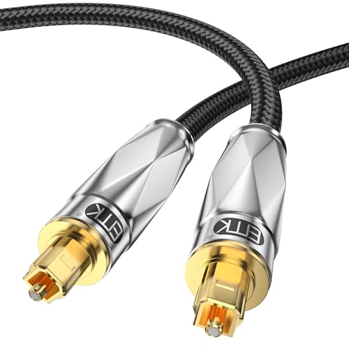 EMK Optisches Audiokabel Optical Audio Cable Toslink Kabel Spdif Kabel Lichtleiterkabel Digital Audio Out Kabel für Stereoanlage, Soundbar, Heimkino, PS4 (15m) von EMK