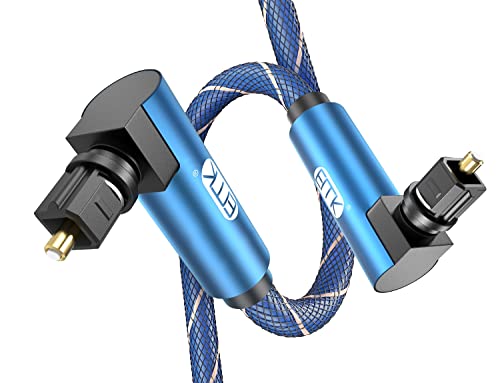 EMK Optisches Kabel, 360 Grad Rotierend Optisches Kabel Winkelstecker, Digital Optisches Kabel Gewinkelt, 90 Grad Toslink Kabel Kompatibel mit Soundbar, TV, PS4, Xbox, Heimkino (Dual 90 Grad Blau, 1M) EMK Optisches Kabel, 360 Grad Rotierend Optisches Kabel Winkelstecker, Digital Optisches Kabel Gewinkelt, 90 Grad Toslink Kabel Kompatibel mit Soundbar, TV, PS4, Xbox, Heimkino (Dual 90 Grad Blau, 1M) von EMK