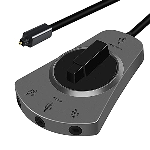 EMK Optisches Kabel Splitter 1in zu 3out Optisches Audiokabel Splitter 3 Ports Digitales Toslink Kabel spleißgerät Manueller Konverter TV, DVD, Lautsprecher, Soundbar (1 Meter) von EMK
