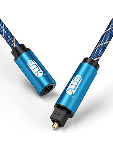 EMK Optisches Kabel Optisches Audiokabel Digital Toslink Kabel Spdif Kabel Kompatibel mit TV, Soundbar, Heimkino, Xbox, PS4 und Mehr (Optisches Verlängerungs Kabel Blau, 3M) von EMK