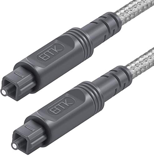 EMK Optisches Kabel Toslink Geflochtenes Audio Kabel Toslink kabel Optisches Audiokabel für PS4, Heimkino, Soundbar, Fernseher, Xbox und TV (2M) von EMK