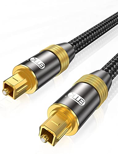 EMK Optisches kabel Optisches Audiokabel Digital Toslink Kabel Stecker auf Stecker Optisches Kabel 24K Vergoldete S/PDIF Toslink Kabel für Soundbar zu TV Heimkino Lautsprecher (B-1.5m) von EMK