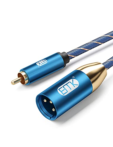 EMK RCA auf XLR Kabel Subwooferkabel Coaxial Stecker auf XLR Stecker Mikrofonkabel Koaxial Audiokabel Cinch Kabel MIC Adapter für DVD, Lautsprecher, TV, Mischpult, Verstärker (M-3m) von EMK