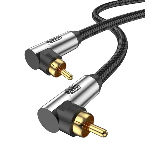 EMK Subwoofer Kabel 90 Grad Cinch Kabel Rechtwinkliges Coaxial Audio Kabel RCA Digital Audio Kabel für Verstärker, Lautsprecher, Soundbar, Heimkino und HiFi Systeme (10FT/3M) von EMK