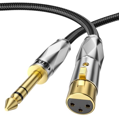 EMK Symmetrisches 6,35 mm auf XLR Kabel,XLR-Stecker auf XLR-Buchse,1/4 Zoll auf XLR Kabel für Mischpulte,Mikrofon,Gitarre,Verstärker,Lautsprecher (5 Meter) von EMK
