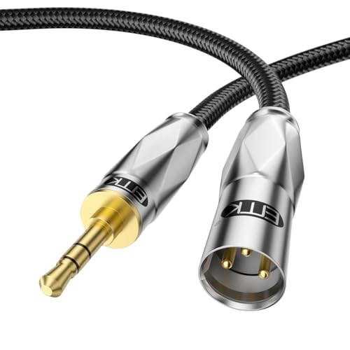 EMK Unsymmetrisches 3,5mm auf XLR Kabel,XLR-Stecker auf 3,5mm Stecker Kabel,1/8 Zoll auf XLR Kabel für Smartphones,MP3-Player,Tablets,Laptops,Mikrofone,Mischpulte,Verstärker,Lautsprecher (3 Meter) von EMK