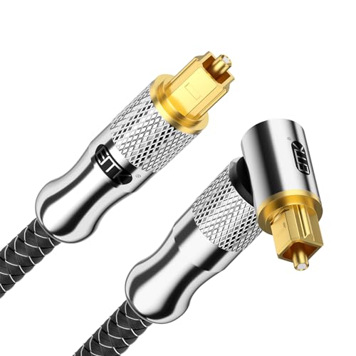 EMK Verbessertes 24 K vergoldetes 90 Grad optisches Kabel, 360 Grad drehbares optisches Audiokabel, rechtwinkliges digitales Toslink-Kabel für Soundbar, TV, 10 m EMK Verbessertes 24 K vergoldetes 90 Grad optisches Kabel, 360 Grad drehbares optisches Audiokabel, rechtwinkliges digitales Toslink-Kabel für Soundbar, TV, 10 m von EMK