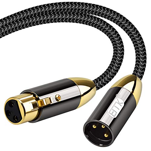 EMK XLR Audiokabel 3-polig Balanced Kabel Mikrofonkabel Stecker auf Buchse XLR Mikrofon Audio-Mixer Lautsprecher Kabel XLR auf XLR Sauerstofffreie Kupferschale Equalizer Kabel (1,5 m) von EMK