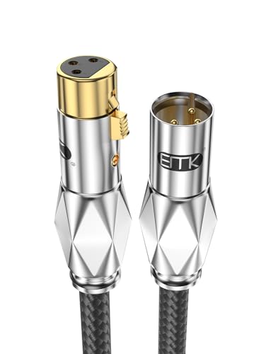 EMK XLR Kabel DMX Kabel XLR Stecker auf XLR Busche Kabel Mikrofonkabel Kompatibel mit Mikrofone oder andere Studio Ausrüstung an einen PA, Mischpult oder Aktivlautsprecher (16.5FT/5M) von EMK