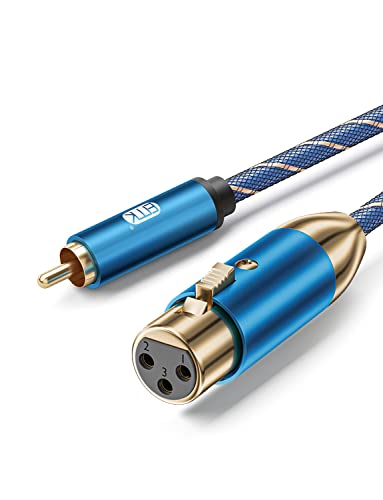 EMK XLR zu RCA Kabel Subwooferkabel Cinch Kabel XLR Buchse zu RCA Stecker Mikrofonkabel Koaxial Audiokabel MIC Adapter für DVD, Lautsprecher, TV, Mischpult, Verstärker (F-3M) von EMK