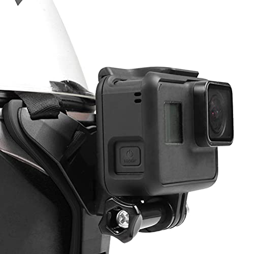 EMNIMQ Motorradhelm-Halterung Action Kamera Helm Mount Einstellbarer rutschfeste Helm-Kinnstütze Gebogene Helmhalterung Kompatibel mit Gopro Hero/Yi/DJI Und Anderen Actionkameras Schwarz von EMNIMQ