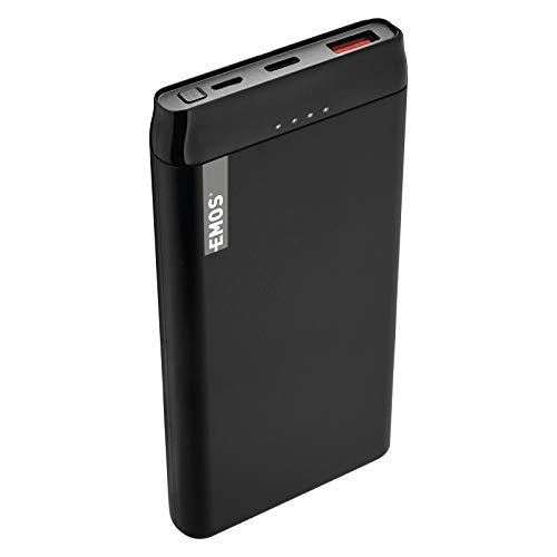 EMOS AlphaQ10 Powerbank 10000mAh, Quick-Charge Externer Akku mit USB-C + Micro USB Kabel, Passthrough, Ladegerät mit 2 Eingängen und 2 Ausgängen für Handy, Smarthone, Tablet (Samsung, Huawei, iPhone) EMOS AlphaQ10 Powerbank 10000mAh, Quick-Charge Externer Akku mit USB-C + Micro USB Kabel, Passthrough, Ladegerät mit 2 Eingängen und 2 Ausgängen für Handy, Smarthone, Tablet (Samsung, Huawei, iPhone) von EMOS
