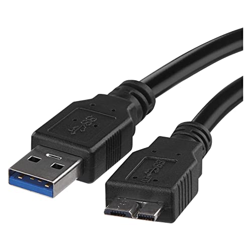 EMOS Festplattenkabel 3.0 Micro USB auf USB, 5 Gbit/s, USB HDD Kabel, Datenkabel, Ladekabel, USB Micro B Stecker auf A Stecker, 1 m, schwarz von EMOS