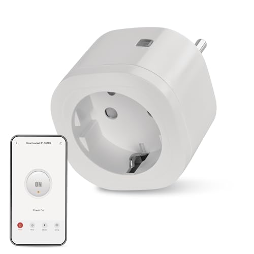 EMOS GoSmart WLAN Steckdose 16A, 2,4GHz WiFi Smart Steckdose mit Timer und Stromzähler, gesteuert manuell und mit EMOS GoSmart-App, Sprachassistant Amazon Alexa, Google Assistant, weiß von EMOS