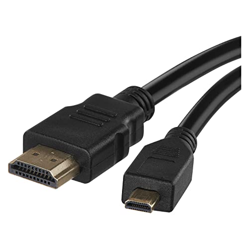 EMOS High Speed HDMI 2.0 Kabel mit Ethernet 1,5 m, 18 Gbit/s Hochgeschwindigkeitskabel mit Ultra HD, 4K, 3D, ARC Unterstützung, A-Stecker auf Micro-HDMI (D-Typ) für GoPro, Tablet, Kamera von EMOS