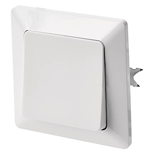 EMOS Klingelschalter in Weiß (Glanz), mit einer Wippe, 250 V~/10 AX, Kunststoff, ohne Unterputzdose, Schutzklasse IP20 für Innen von EMOS