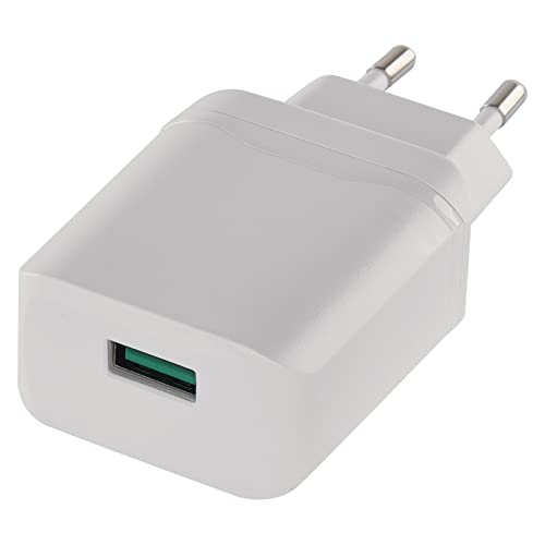 EMOS USB-Ladegerät Quick, QC 3.0 Ladeadapter mit 1x 3A Port für Tablet, Handy, Smartphone, MP3-Player, Euro-Stecker ohne Kabel von EMOS
