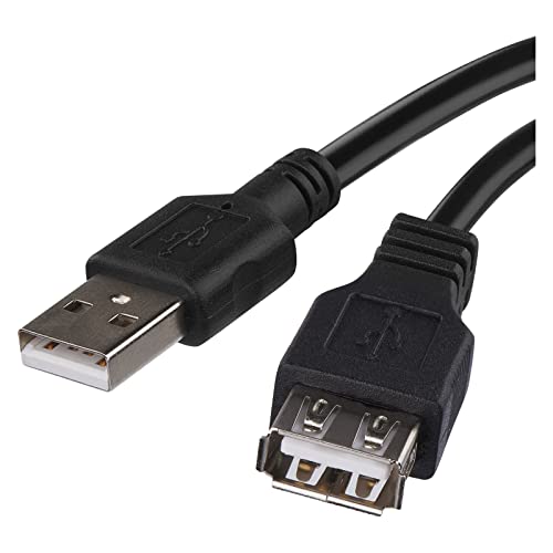 EMOS USB Verlängerungskabel A-Stecker auf A-Buchse, Aufladen und Datenübertragung, 2 m langes Kabel 2.0 USB für Schnelladen und Datenübertragung, High Speed 480 Mbit/s, schwarz von EMOS