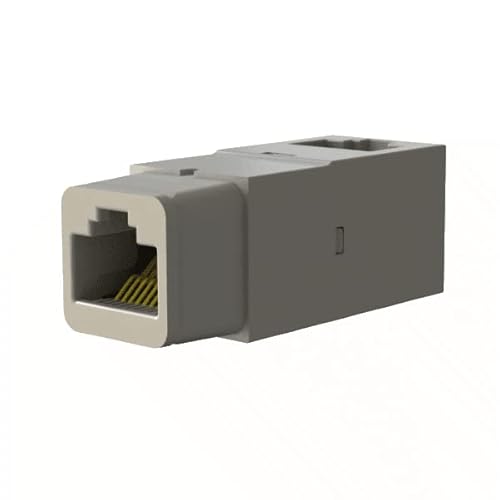 EMOSAFE EN-76VE-S Netzwerkisolator, SnapFit, RJ45, galvanische Trennung, 10 Gbit/s, Class EA, IP40, 2 MOPP, Überspannungsschutz, TVS-Dioden, Grau/Schwarz, Kunststoffgehäuse, A10176 von EMOSAFE