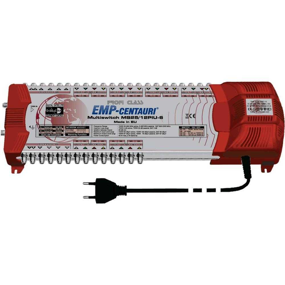 EMP Centauri Profi-Line Multischalter MS 25/12 PIU-6 für 6 Satelliten und 12 Teilnehmer EMP Centauri Profi-Line Multischalter MS 25/12 PIU-6 für 6 Satelliten und 12 Teilnehmer von EMP Centauri