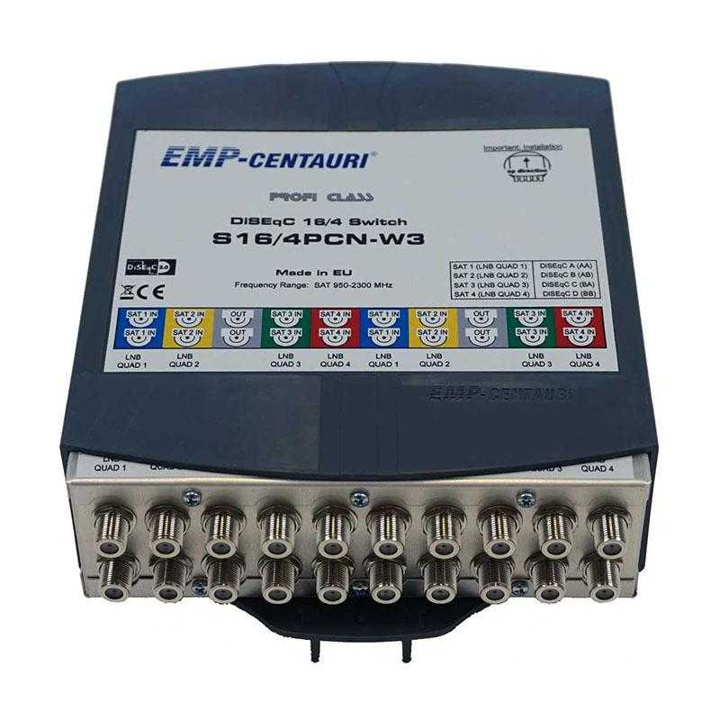 EMP Centauri Profi-Line S16/4PCN-W3 DiSEqC 2.0 Schalter 16 Eingang/4 Ausgang EMP Centauri Profi-Line S16/4PCN-W3 DiSEqC 2.0 Schalter 16 Eingang/4 Ausgang von EMP Centauri