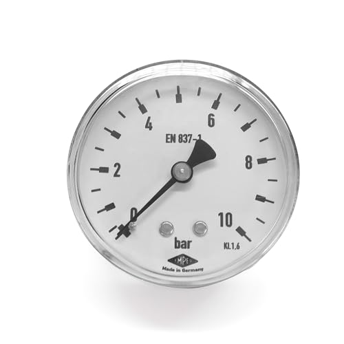 EMPEO by Messbo Manometer, NG 50-1-0-5 bar, 50mm Durchmesser, G1/4 Zoll Anschluss hinten, Rohrfedermanometer, Gehäuse aus Stahl, schwarz EMPEO by Messbo Manometer, NG 50-1-0-5 bar, 50mm Durchmesser, G1/4 Zoll Anschluss hinten, Rohrfedermanometer, Gehäuse aus Stahl, schwarz von EMPEO