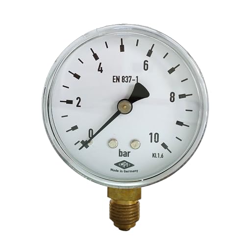 EMPEO by Messbo Manometer, NG50 0-40 bar, 50mm Durchmesser, G1/4 Zoll Anschluss unten, Rohrfedermanometer, Gehäuse aus Stahl, schwarz EMPEO by Messbo Manometer, NG50 0-40 bar, 50mm Durchmesser, G1/4 Zoll Anschluss unten, Rohrfedermanometer, Gehäuse aus Stahl, schwarz von EMPEO