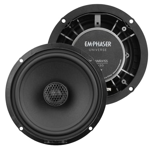 EMPHASER EM-VWRX155 – Klangstarker Plug & Play 2-Wege 15,5 cm / 6“ Auto Lautsprecher für Türen und Heck, Koaxial System kompatibel mit VW, Seat, Skoda, Cupra, 80 W RMS, 1 Paar von EMPHASER