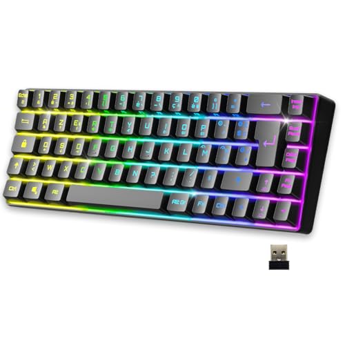 EMPIRE GAMING – 2024 Neu - K508 Kompakte Kabellose Gaming-Tastatur (Französisch) – Wireless/2.4G/Typ-C – PS4/PS5/PC/Mac – RGB Hintergrundbeleuchtung – 23 Anti-Ghosting-Tasten – Schwarz von EMPIRE GAMING