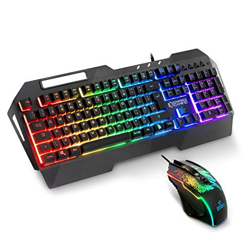 EMPIRE GAMING - Drak Fury Gamer Keyboard and Mouse Pack – Smartphone Holder - 19 Anti-Ghosting Keys – 12 Multimedia Shortcuts - 7 3200 DPI Buttons– 11 LED RGB Back Lighting Modes – Wired USB von EMPIRE GAMING