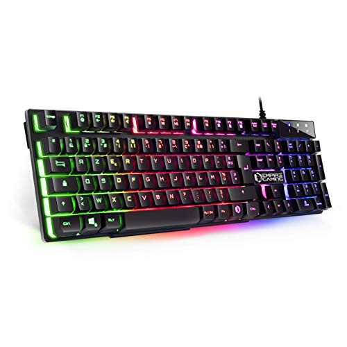 EMPIRE GAMING - Gaming-Tastatur K300 (AZERTY) – 105 halb-mechanische Tasten – LED-Hintergrundbeleuchtung RGB – 19 Tasten Anti-Ghosting – 12 Multimedia-Hotkeys – USB kabelgebunden von EMPIRE GAMING