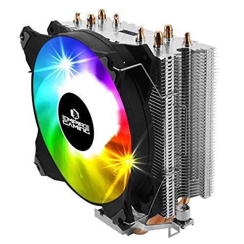 EMPIRE GAMING - Guardian S-V100 Prozessorlüfter für Gamer PC-Aluminium Kühler 4 Wärmerohre aus Kupfer Heatpipes-Adressierbarer Lüfter RGB-CPU DIY Gamers-Geräuscharme Wärmeableitung-Intel und AMD von EMPIRE GAMING