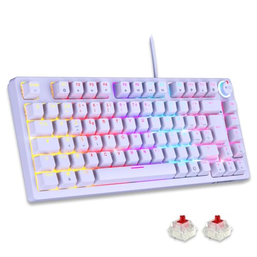 EMPIRE GAMING - Neu 2024 – K248 Gaming-Tastatur kabelgebunden, mechanische Switches MX Red (FR AZERTY) – Typ C – für PC/PS4/PS5/Xbox – RGB-Hintergrundbeleuchtung – 82 Tasten – 26 Tasten Anti-Ghosting von EMPIRE GAMING