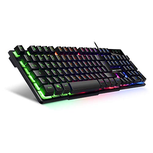 EMPIRE GAMING - PC Tastatur - K300 QWERTZ– 105 halbmechanische Tasten, Davon 19 Anti-Ghosting-Tasten, 12 Multimedia-Shortcuts, LED-RGB-Rückbeleuchtung von EMPIRE GAMING