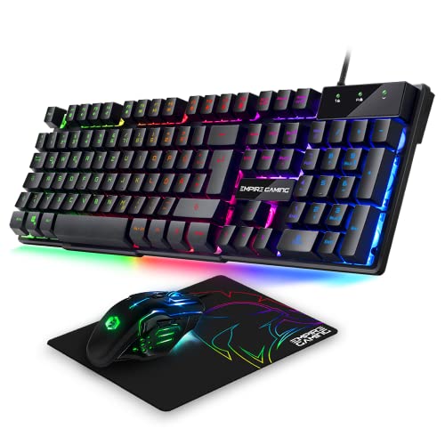 EMPIRE GAMING - Pack 3 in 1 MK800 - Gaming-Tastatur QWERTZ Deutsche RGB 105 Tasten 19 Anti-Ghosting-Tasten -Ergonomische RGB Gamer-Mouse 2400 DPI -Mousepad -PC PS4 PS5 Xbox One/Series Mac von EMPIRE GAMING