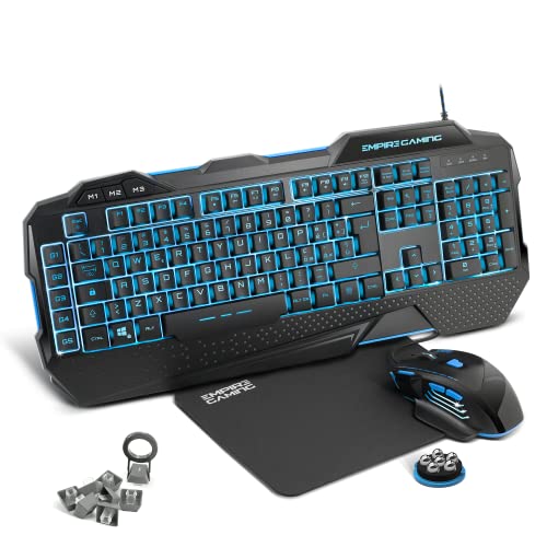 EMPIRE GAMING - Pack Gamer PC Hellhounds Italiano- Tastiera mouse tappetino - Programmabile con software - Retroilluminazione LED RGB - 7200 DPI - Compatibile con Windows von EMPIRE GAMING