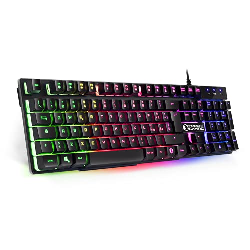 EMPIRE GAMING - Tastiera Gaming K300 QWERTY Italiana - 105 Tasti Semimeccanica - Retroilluminazione LED RGB - 19 Keys Anti-ghosting - 12 Scorciatoie multimediali - USB Con Filo von EMPIRE GAMING