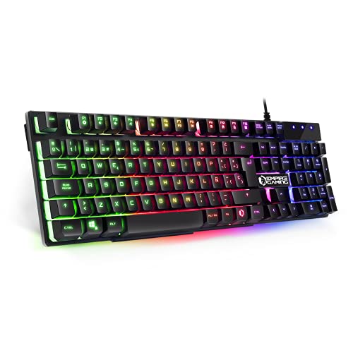 EMPIRE GAMING - Teclado de PC K300 QWERTY– 105 teclas semi-mecánicas con 19 teclas anti-gosthing 12 accesos directos multimedia Retroiluminación LED RGB EMPIRE GAMING - Teclado de PC K300 QWERTY– 105 teclas semi-mecánicas con 19 teclas anti-gosthing 12 accesos directos multimedia Retroiluminación LED RGB von EMPIRE GAMING