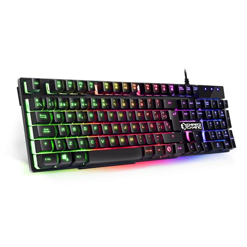 EMPIRE GAMING - Teclado de PC K300 QWERTY– 105 teclas semi-mecánicas con 19 teclas anti-gosthing 12 accesos directos multimedia Retroiluminación LED RGB von EMPIRE GAMING