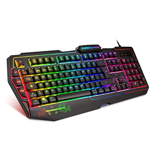 Empire Gaming - Teclado Gaming K900 QWERTY (ES Español) 105 Teclas Semi-mecánicas- Retroiluminación LED RGB, 9 Modos: 8 predefinidos y 1 Personalizable - 19 Teclas Anti-ghosting von EMPIRE GAMING